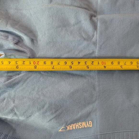 GYMSHARK Leggings Women Small Blue Energy Crop High Waisted Athletic Workout - Picture 3 of 8